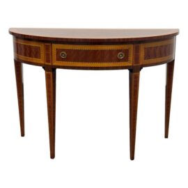 Decorative Crafts Neoclassical Demilune Console Table. Original Price: $3,500