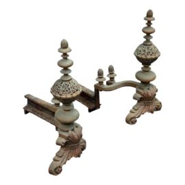 Antique Fireplace Andirons, Pair