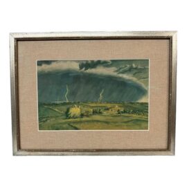 Late 20th Century John Steuart Curry "The Line Storm" Print, Signed