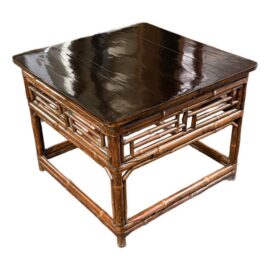 Organic Modern Dark Bamboo Side Table