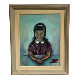 Late 20th Century J.Lamm Female Portrait Oil Painting, Framed