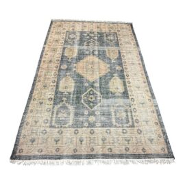 6ft × 9ft 3in Cb2 Aracati Navy Blue Wool Area Rug. Original Price: $1,250