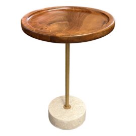 New Pacific Direct Roya Teak/Marble End Table. Original Price: $175