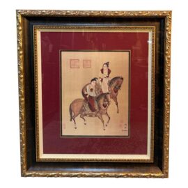 B. Chan Ladies of the Court on Tang Horseback Print on Silk, Framed
