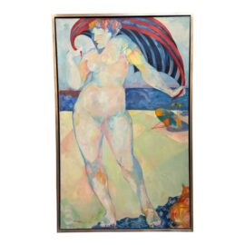 Circa 1978 Joanne Landis Beach Dancer Original Painting, Signed