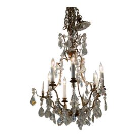 In the Style of Dennis & Leen Golden Crystal Chandelier