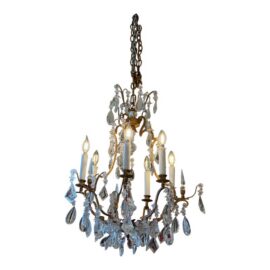 In the Style of Dennis & Leen Golden Crystal Chandelier