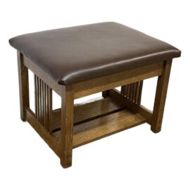 Vintage Arts and Crafts Leather Bench/Ottoman