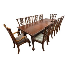 Chippendale Revival Extension Table + Ten Chairs Set