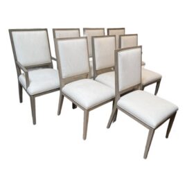 Van Thiel for Restoration Hardware Linen Dining Chairs, Set of Eight. Original Price: $6,130