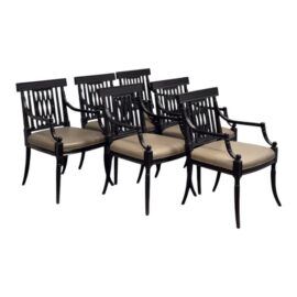 Rose Tarlow Pope Dining Armchairs, Set of Six. Original Price: $59,650