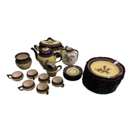 Circa 1983 Henriot Quimper French Faience Serve-Ware, Set of Thirty-One