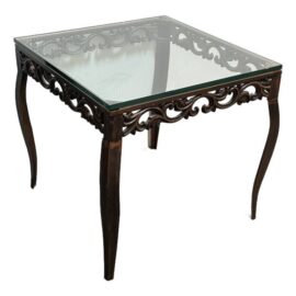 Vintage Burnished Metal Side Table