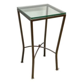 Contemporary Burnished Steel Side Table