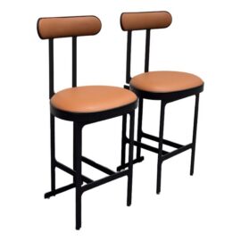 Michael Oren Design Porter Place Style Swivel Counter Stools, Pair. Original Price: $3,390