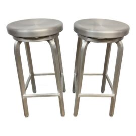 Crate & Barrel Swivel Bar Stools, Pair. Original Price: $400
