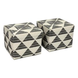 Custom Design Zak + Fox Fabric Cube Ottomans, Pair. Original Price: $1,500