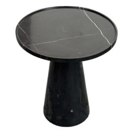 Michael Oren Designs Marquina Marble Pedestal Side Table. Original Price: $1,700