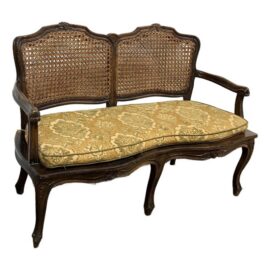 20th Century French Cane Back Sofa Bench