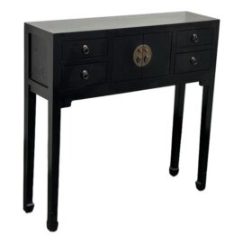 Asian Black Console Cabinet