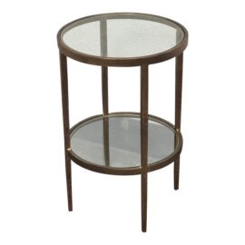 Gump's Larson Antiqued-Bronze Iron Frame Side Table. Original Price: $400