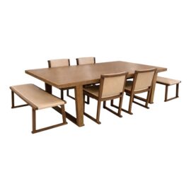 Antonio Citterio for Maxalto + B&B Italia InToto Table + Four Musa Chairs + Two Sella Benches, Set. Original Price: $28,450