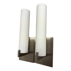 George Kovacs Opal Glass Tube Shade Wall Scones, Pair. Original Price: $570