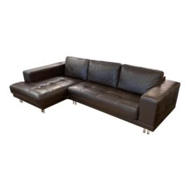 Gamma Arredamenti Quattro Leather Sectional With Chaise Lounge