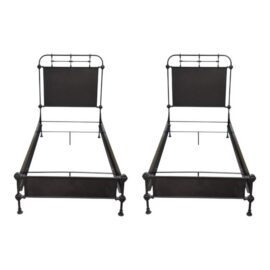 Twin Size Restoration Hardware Academie Bed Frames, a Pair. Original Price: $1,600
