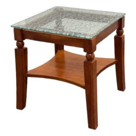 Custom Wood + Glass Side Table