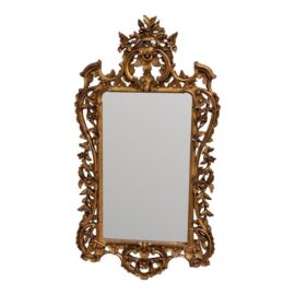 English Chippendale Carved Giltwood Mirror, Mid 20th Century