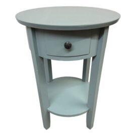 Transitional Aque Side Table With Drawer