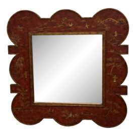 Chinoiserie Lacquer Wall Mirror, Late 20th Century