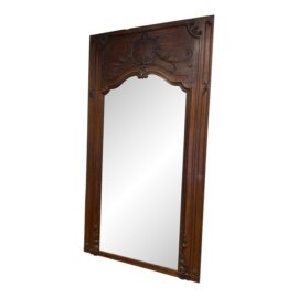 Antique French Trumeau Wall Tall Mirror, 19th Century.