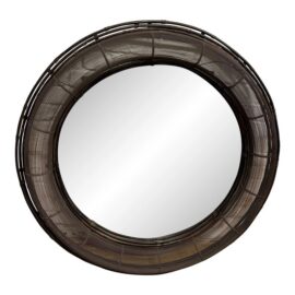 Interlude Home Sculptural Metal Wire Round Wall Mirror