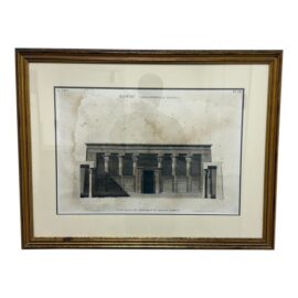 Architectural Print “Edfou (Apollinopolis Magna)” Temple Portico Elevation, Framed
