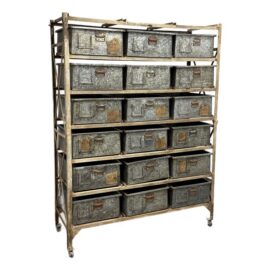 Vintage Sangham Storage Bins + Frame on Casters