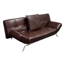 Ligne Roset Smala Chocolate Leather Convertible Sleeper Sofa. Original Price: $12,700