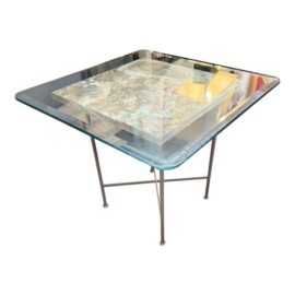 Green Onyx + Steel Side Table
