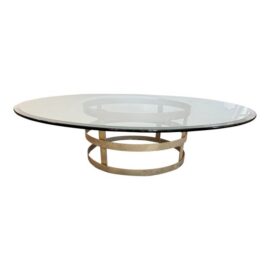 Steel Drum Pedestal Outdoor Coffee Table