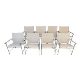 Giati Designs Aprio Collection Outdoor Arm Chairs, Set of Eight.  Original Price: $19,200