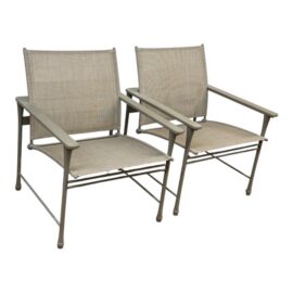Giati Designs Aprio Collection Outdoor Arm Chairs, Pair. Original Price: $4,800