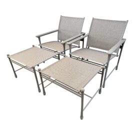 Giati Designs Aprio Collection Outdoor Chairs + Ottomans, Set of Four. Original Price: $5,700