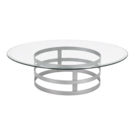 Steel Drum Pedestal Outdoor Coffee Table