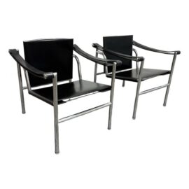 Le Corbusier for Cassina LC1 Sling Chairs, Pair. Original Price: $7,080