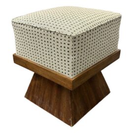 Art Deco French Stool + Sculptural Wood Base, Circa 1920's. Original Price: $3,600