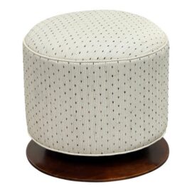 Art Deco French Ottoman + Wood Base, Circa 1920's. Original Price: $4,600