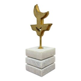 Global Views Polynesian Gold Leaf Symbol Sculpture. Original Price: $190