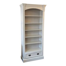 Contemporary Bookshelf With Drawer, White