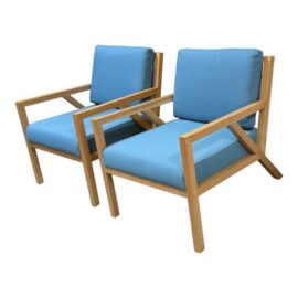 Gus Modern Truss Lounge Chairs, Pair. Original Price: $2,600